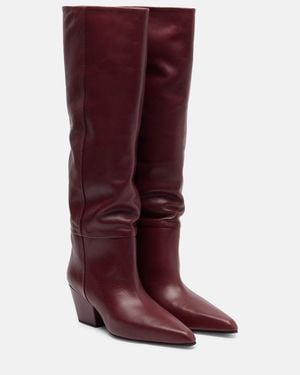 Paris Texas Jane 60 Leather Knee-High Boots - Red