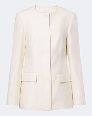 JOSEPH Blazer Myra En Coton, Lin Et Soie Melanges - Neutre
