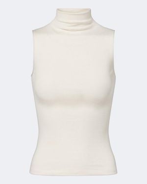 Ralph Lauren Naomie Silk-Blend Turtleneck Top - White