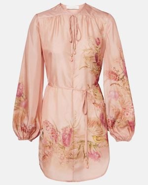 Zimmermann Silk Cascadian Tunic Top - Pink