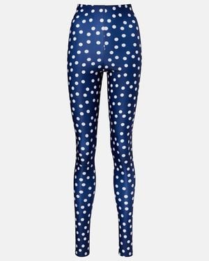 Jean Paul Gaultier Polka-Dot Jersey Leggings - Blue