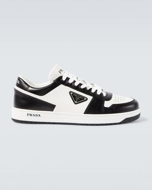 Prada Downtown Colour-Block Leather Trainers - White