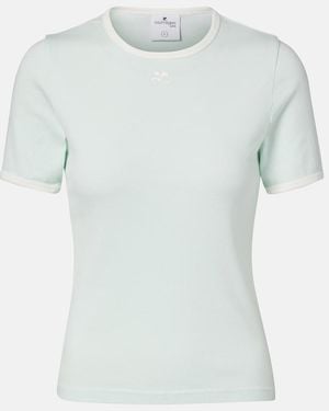 Courreges Signature Logo Cotton T-Shirt - White