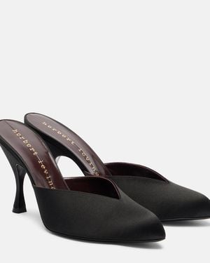Herbert Levine Sitting Pretty Satin Mules - Black