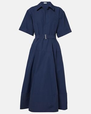 Jonathan Simkhai Deanna Belted Faille Midi Dress - Blue