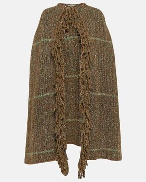 Stella McCartney Fringed Poncho - Green