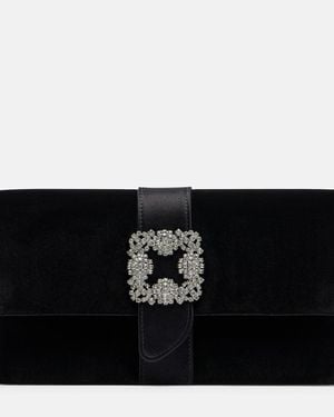 Manolo Blahnik Capri Embellished Velvet Clutch - Black
