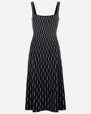 STAUD Ellison Compact Knit Midi Dress - Black