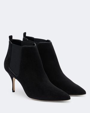 Manolo Blahnik Ankle Boots Dildi Aus Veloursleder - Schwarz