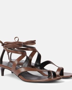 KHAITE Aimee 35 Leather Thong Sandals - Brown