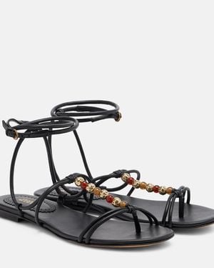 Isabel Marant Verzierte Sandalen Yctoria Aus Leder - Schwarz