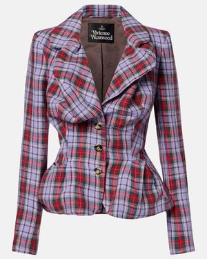 Vivienne Westwood Tartan Linen Blazer - Purple