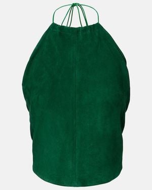Stouls Rosie Halterneck Suede Top - Green