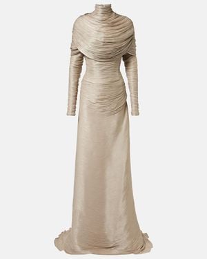 Marmar Halim Ruched Gown - Natural