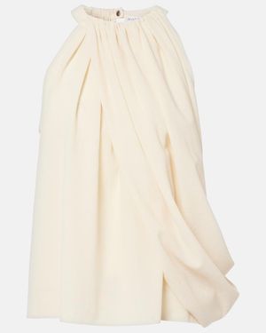 JW Anderson Draped Wool-Blend Top - Natural