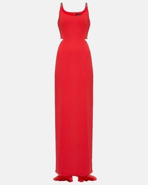 Versace Medusa 95' Cutout Silk Gown - Red
