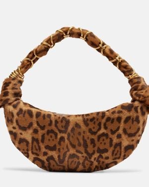 Saint Laurent Amalia Mini Calf Hair Top-Handle Bag - Brown