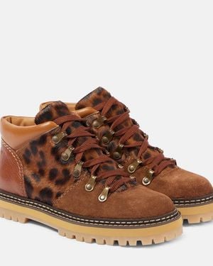 See By Chloé Schnuerstiefel Eileen Aus Veloursleder - Braun
