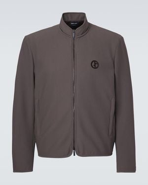 Giorgio Armani Logo Blouson Jacket - Gray