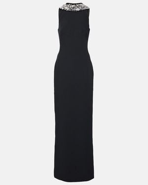 Safiyaa Holli Embellished Crepe And Satin Gown - Black