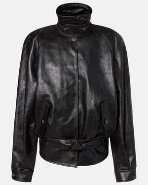 Magda Butrym Belted Leather Jacket - Black