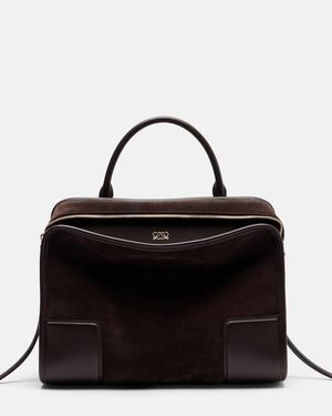Loewe Henkeltasche Amazona 180 Large Aus Veloursleder - Schwarz