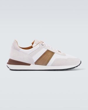 Magnanni Grafton Leather-Trimmed Trainers - White