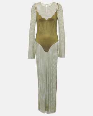 Galvan London Gloria Crystal-Embellished Maxi Dress - Green