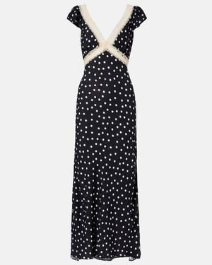 RIXO London Iggy Polka-Dot Maxi Dress - Black