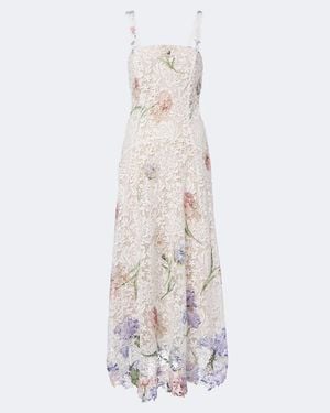 Oscar de la Renta Vestido De Coctel De Encaje Floral - Blanco
