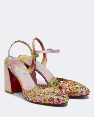 Christian Louboutin Jane Nandina Crepe Satin Court Shoes - Metallic