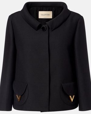 Valentino Vgold Crepe Couture Jacket - Black