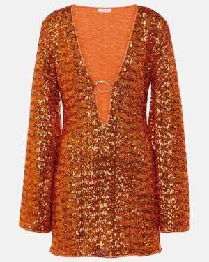 Oséree Minikleid Mit Pailletten - Orange