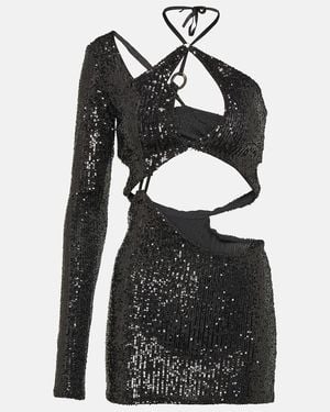 Roberta Einer Banu Cutout Sequined Minidress - Black