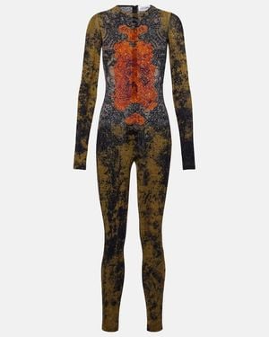 Jean Paul Gaultier Medallion Printed Mesh Catsuit - Multicolour