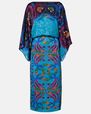 Etro Printed Midi Dress - Blue