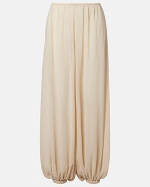 Frankie Shop Mio Sheer Crepe Balloon Pants - Natural