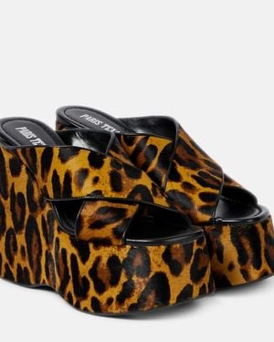 Paris Texas Mara 135 Leopard-Print Platform Sandals - Brown