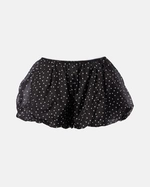 SIR. Polka-Dot High-Rise Silk Shorts - Black