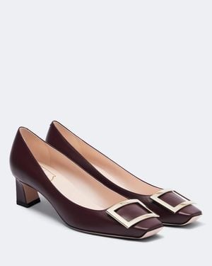 Roger Vivier Trompette Embellished Leather Court Shoes - Brown