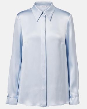 Gabriela Hearst Hemd Cruz Aus Seidensatin - Blau