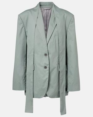 Acne Studios Scarf-Detail Oversized Cotton Twill Blazer - Green