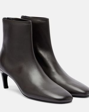 TOTEME Leather Ankle Boots - Black