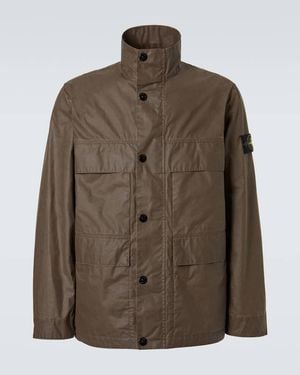 Stone Island Hooded Canvas Field Jacket - Brown