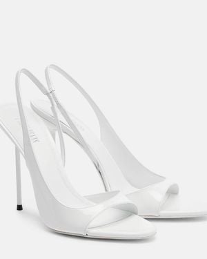 Paris Texas Lidia Patent Leather Slingback Sandals - White