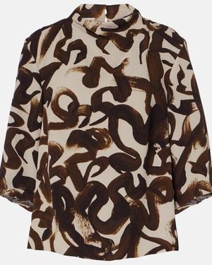 Dries Van Noten Printed Top - Brown