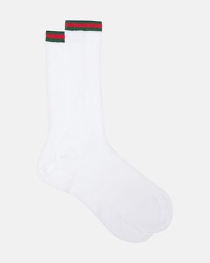 Gucci Socken Web Stripe Aus Einem Baumwollgemisch - Weiß