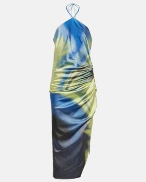 Jonathan Simkhai Hansel Printed Halterneck Midi Dress - Blue