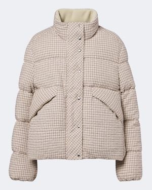 Moncler Cloante Checked Down Jacket - Natural