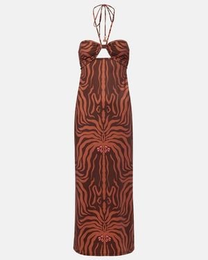 Johanna Ortiz Jungle Palms Printed Midi Dress - Purple